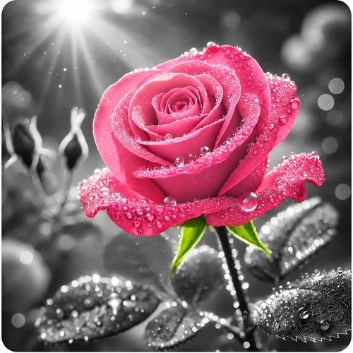 Beautiful pink rose 100% waterproof vinyl sticker decal - many sizes available