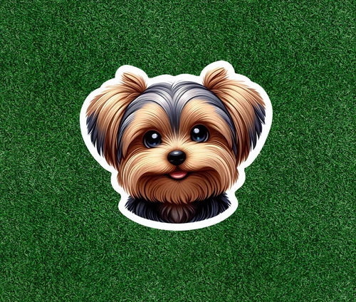 Cute Yorkshire Terrier yorkie dog waterproof vinyl sticker decal - many sizes