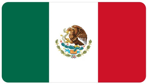 Mexico Flag 100% waterproof vinyl sticker decal - many sizes available