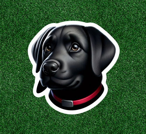 Black Labrador Retriever dog 100% waterproof vinyl sticker decal - many sizes