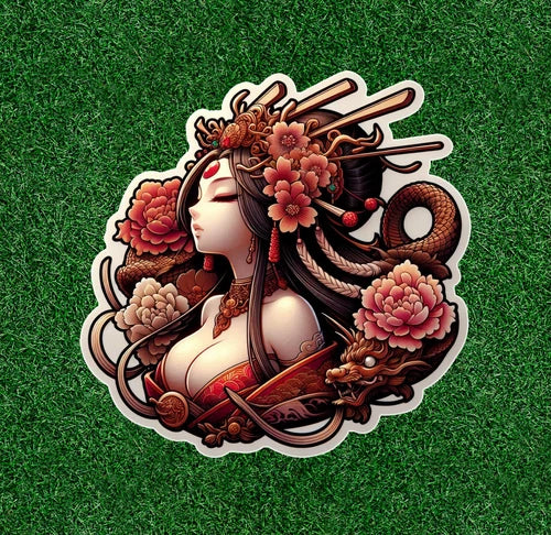 Japanese Sun Goddess Amaterasu 100% waterproof vinyl decal sticker - many sizes
