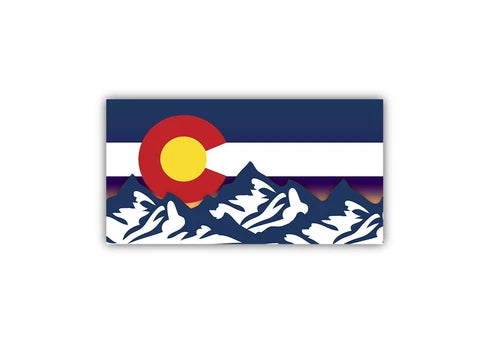 Colorado State Flag with mountains 100% waterproof vinyl sticker - many sizes
