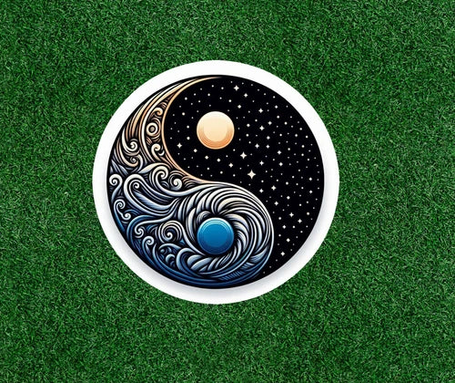 Beautiful Yin Yang design 100% waterproof vinyl decal sticker - many sizes