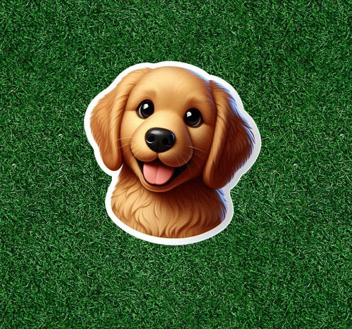 Cute Golden Retriever dog 100% waterproof vinyl sticker decal - many sizes