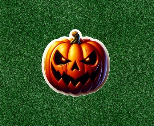 Halloween scary pumpkin head 100% waterproof sticker decal - several sizes