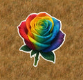 Beautiful rainbow rose 100% waterproof vinyl sticker decal - many sizes