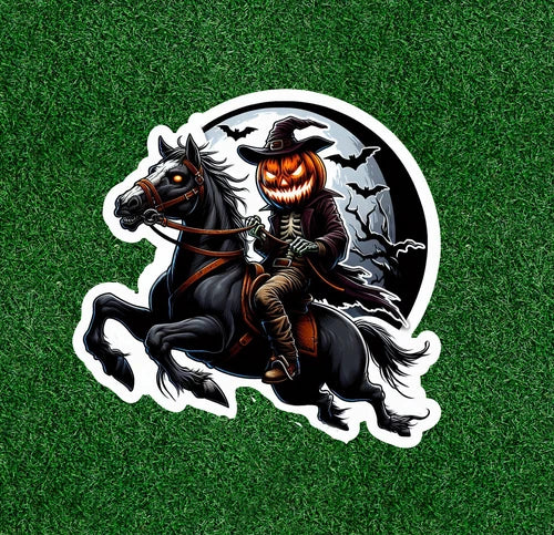 Halloween scary pumpkin head 100% waterproof sticker decal - several sizes