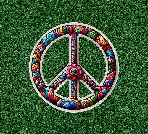 Colorful Peace Symbol 100% waterproof vinyl sticker decal - many sizes available