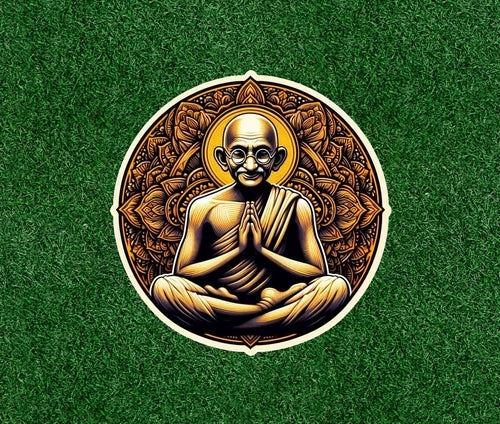 Mahatma Gandhi praying / meditating waterproof vinyl sticker decal - many sizes