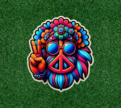Colorful Peace Symbol 100% waterproof vinyl sticker decal - many sizes available