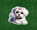 Cute Maltese dog waterproof vinyl sticker decal - many sizes available