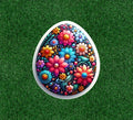 Colorful flower easter egg design 100% waterproof sticker decal - several sizes