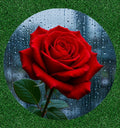Circular red rose 100%  waterproof vinyl sticker decal - many sizes