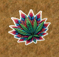 Marijuana pot leaf mandala design waterproof vinyl sticker decal - several sizes