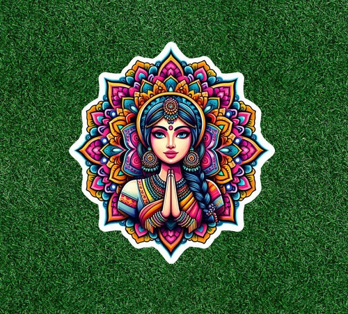 Namaste mandala Indian prayer design vinyl decal sticker - many sizes available