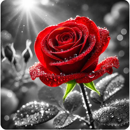 Beautiful red rose 100% waterproof vinyl sticker decal - many sizes