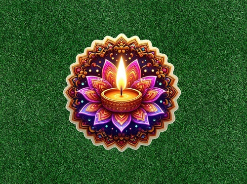 Diwali Deepavali Hindu festival of lights waterproof vinyl sticker - many sizes