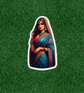Indian bride in colorful sari vinyl decal sticker - many sizes available
