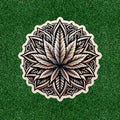 Cannabis inspired mandala design waterproof vinyl sticker decal - several sizes
