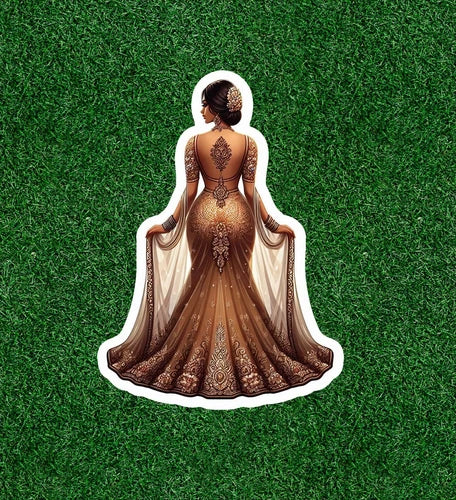 Beautiful Indian lady in colorful lehenga sari vinyl decal sticker - many sizes