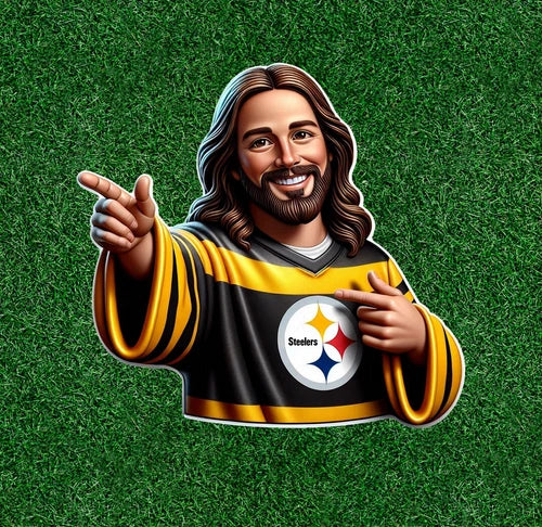 Jesus is a Pittsburgh fan 100% waterproof vinyl sticker decal - several sizes