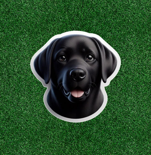 Black Labrador Retriever dog 100% waterproof vinyl sticker decal - many sizes