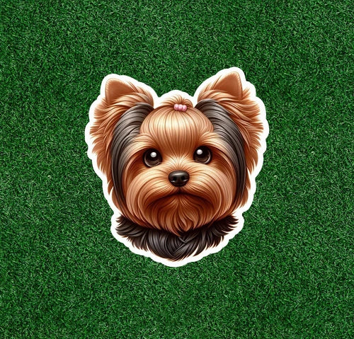 Cute Yorkshire Terrier yorkie dog waterproof vinyl sticker decal - many sizes