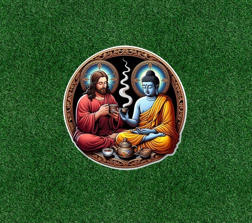 Jesus and Buddha Siddhartha Gautama 100% waterproof  vinyl sticker - many sizes