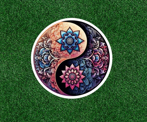 Beautiful Yin Yang design 100% waterproof vinyl sticker decal - many sizes