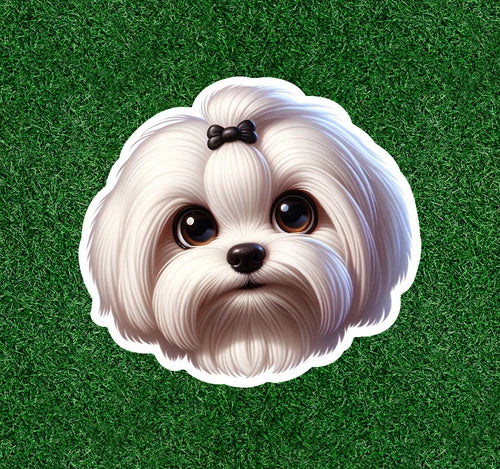 Cute Maltese dog waterproof vinyl sticker decal - many sizes available