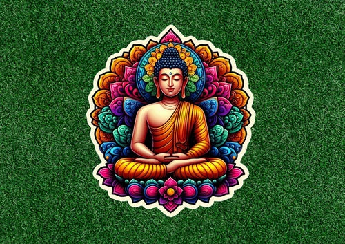The Buddha Siddhartha Gautama mandala waterproof vinyl sticker decal- many sizes