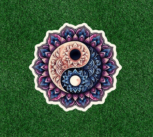 Yin Yang Mandala design 100% waterproof vinyl decal sticker - many sizes