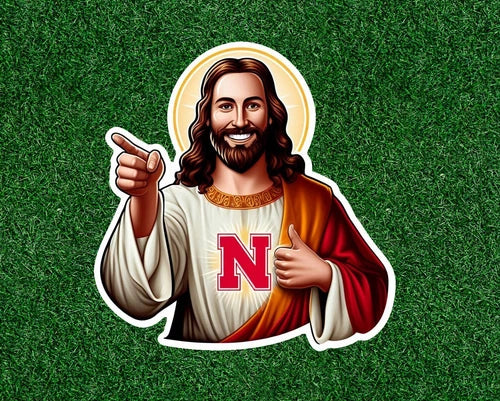 Jesus is a Nebraska fan 100% waterproof vinyl sticker decal - several sizes