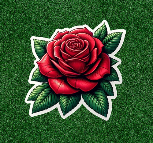 Beautiful red rose 100% waterproof vinyl sticker decal - many sizes available
