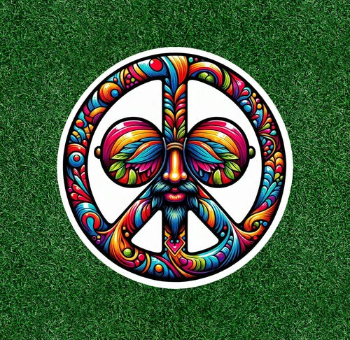 Colorful Peace Symbol 100% waterproof vinyl sticker decal - many sizes available