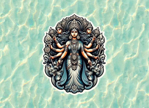 Hindu Goddess Durga 100% waterproof vinyl decal sticker - many sizes available