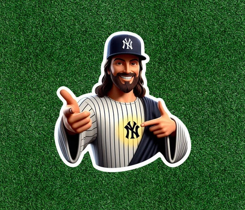Jesus is a New York fan 100% waterproof vinyl sticker - several sizes available