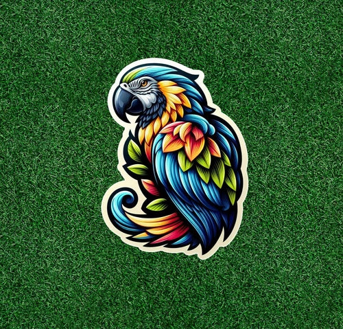 Beautiful colorful parrot 100% waterproof vinyl sticker decal - many sizes