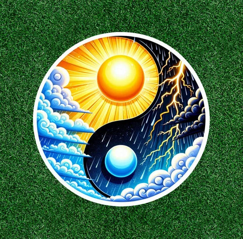 Beautiful Sky Yin Yang design 100% waterproof vinyl sticker decal - many sizes