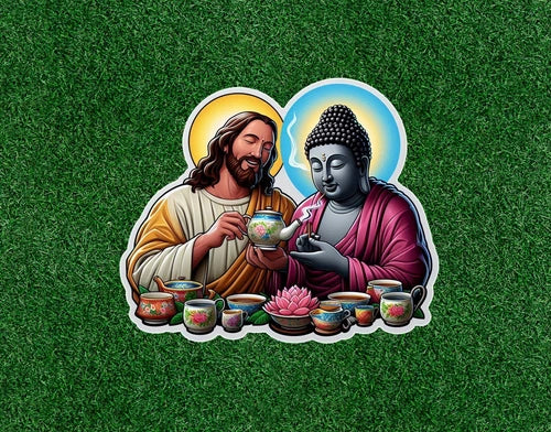 Jesus and Buddha Siddhartha Gautama 100% waterproof vinyl sticker - many sizes
