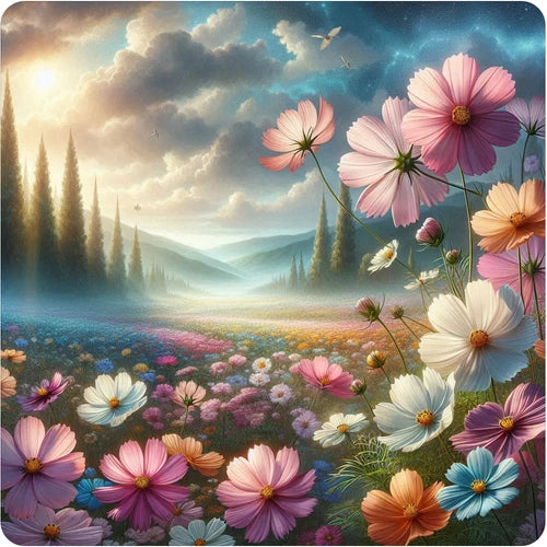 Beautiful Cosmos flowers 100% waterproof vinyl sticker decal - many sizes