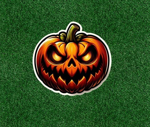 Halloween scary pumpkin head 100% waterproof sticker decal - several sizes