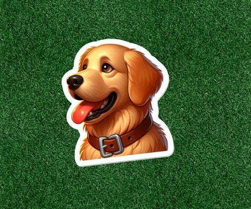 Cute Golden Retriever dog 100% waterproof vinyl decal sticker - many sizes