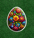 Colorful flower easter egg design sticker decal - several sizes available