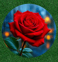 Circular red rose 100%  waterproof vinyl sticker decal - many sizes