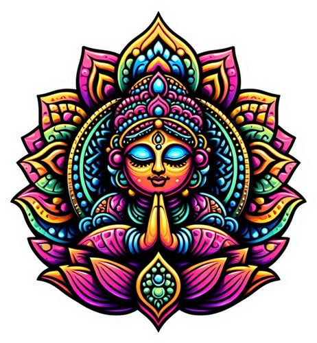 Namaste mandala Indian prayer design waterproof vinyl sticker decal - many sizes