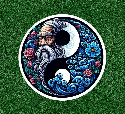 Lao Tzu Yin Yang design 100% waterproof vinyl decal sticker - many sizes