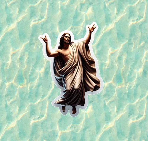 Dancing Jesus 100% waterproof vinyl sticker decal - several sizes available