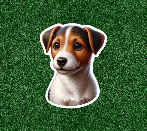 Cute Jack Russell Terrier puppy dog vinyl sticker decal - many sizes available