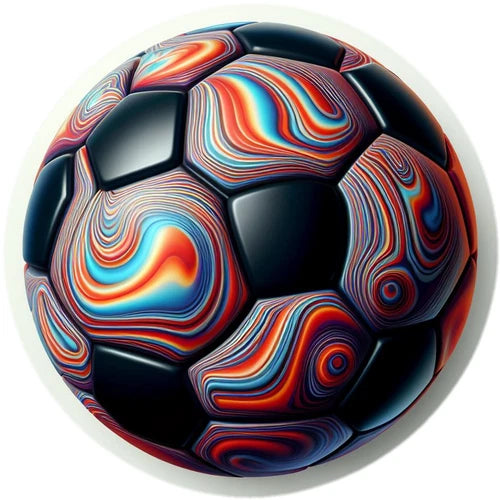 Soccer ball in psychedelic design 100% waterproof vinyl sticker - many sizes